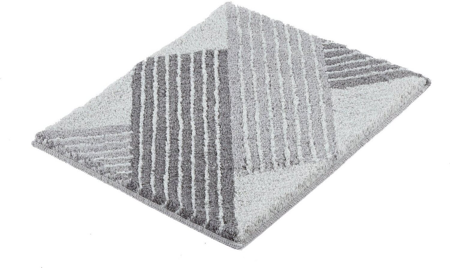 Kleine Wolke Badematte Cross, Höhe 20 mm, rutschhemmend beschichtet, fußbodenheizungsgeeignet, Polyacryl, rechteckig, Badteppich, modernes Design Bild 1
