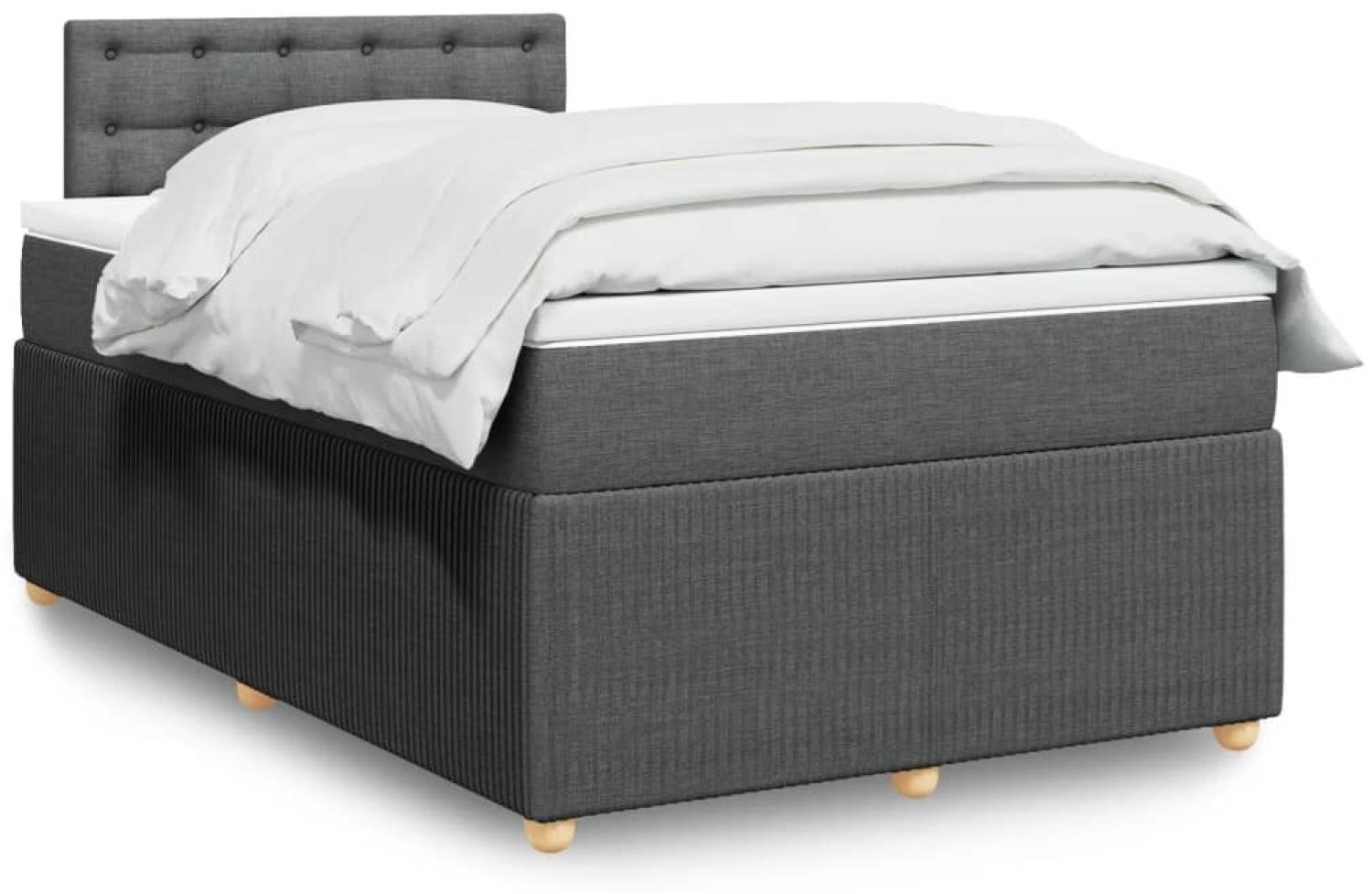 vidaXL Boxspringbett mit Matratze Dunkelgrau 120x190 cm Stoff 3289710 Bild 1