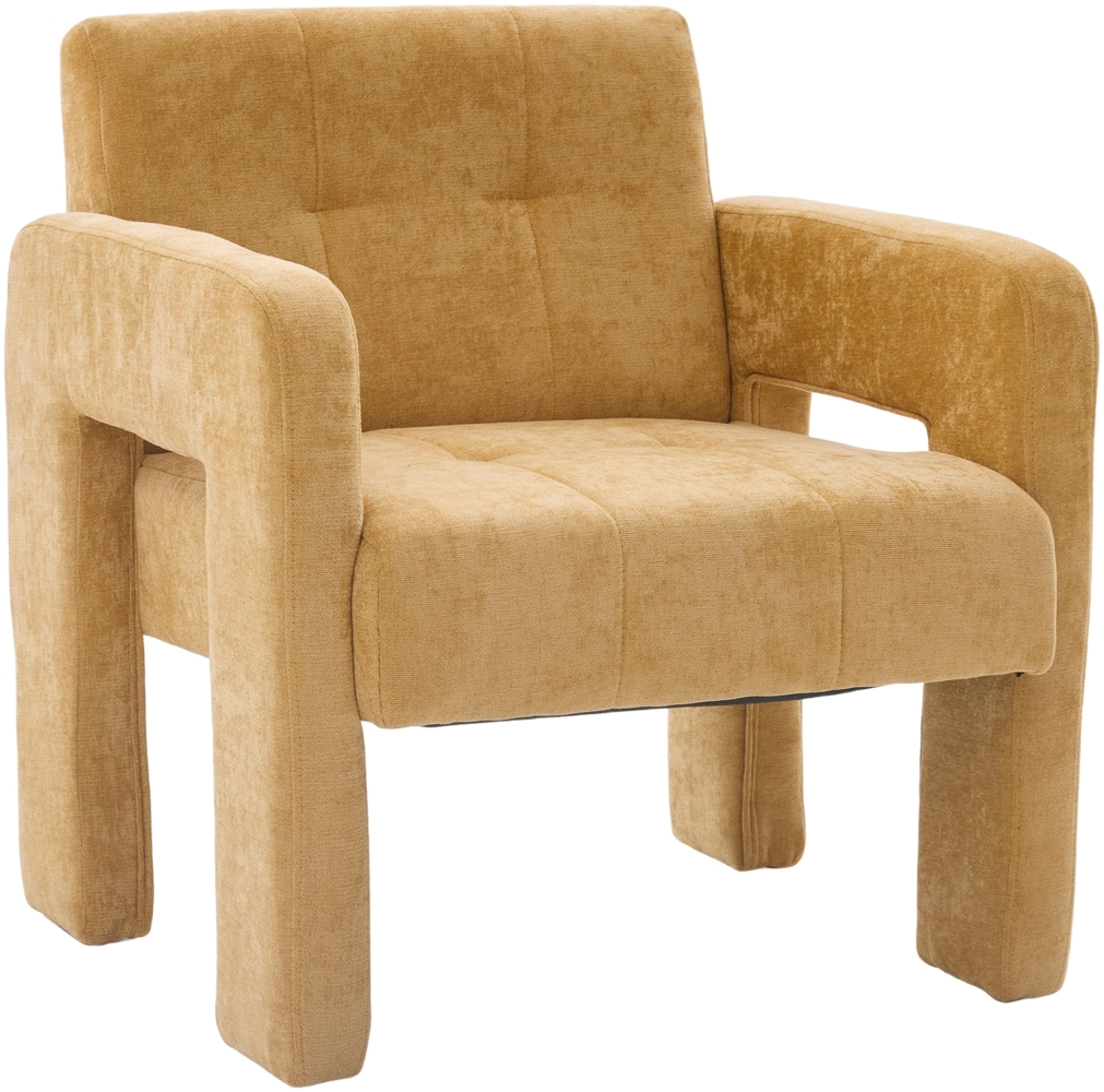 LVHOM Sessel Skandinavischer Stil, Polstersessel Cordstoff, Relaxsessel Einzelsessel Loungesessel, für Wohnzimmer, Büro, Schlafzimmer, Gelb Bild 1