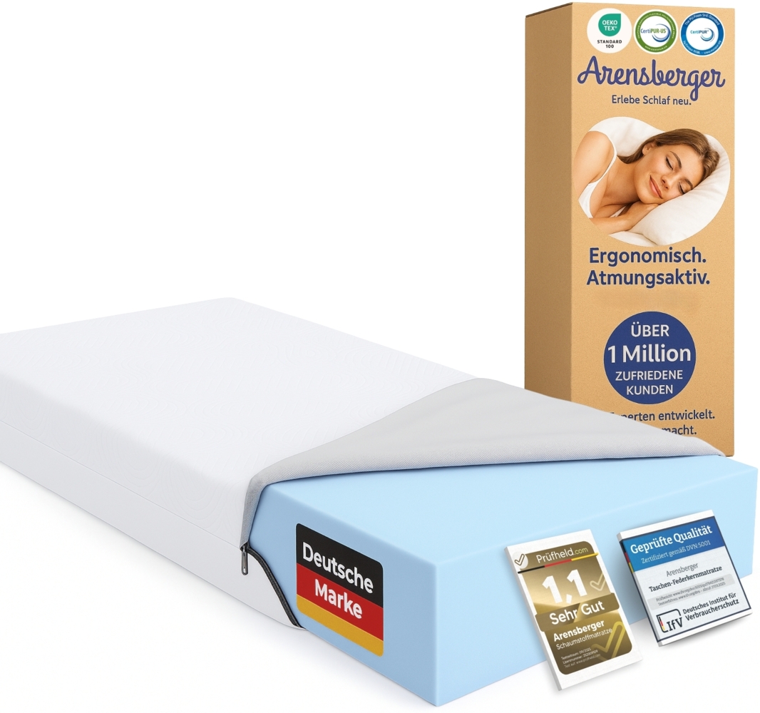 ARENSBERGER ANNA, Gelschaum Matratze 140x200 cm – 13 cm NANOCELL® Gel-Schaum – H3 Härtegrad – Atmungsaktiv – Abnehmbarer Bezug 240g/m² Bild 1