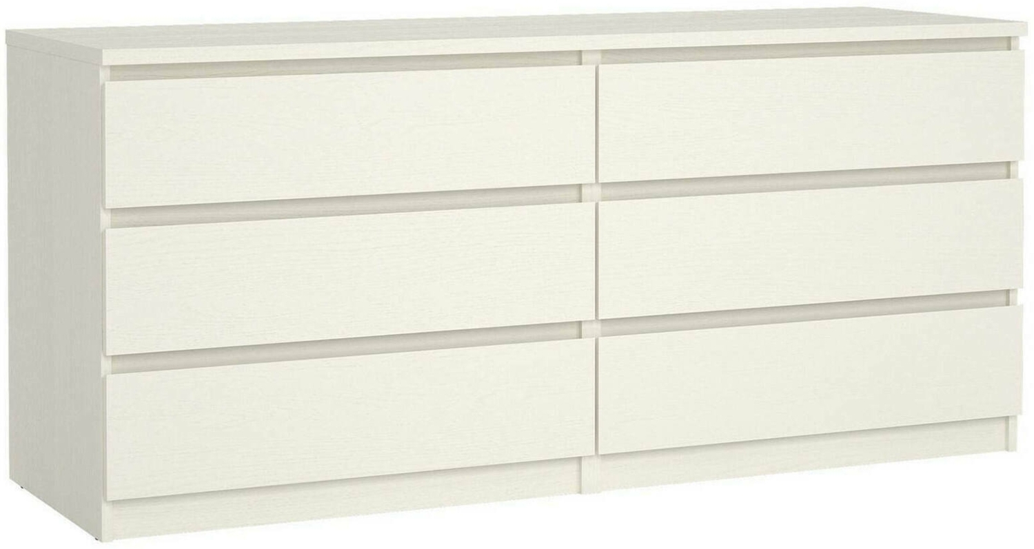 Dmora Kommode Aci, Mehrzweckkommode, Schlafzimmerkommode, Schrank mit Schubladen, 154x50 h70 cm, Weiß Bild 1