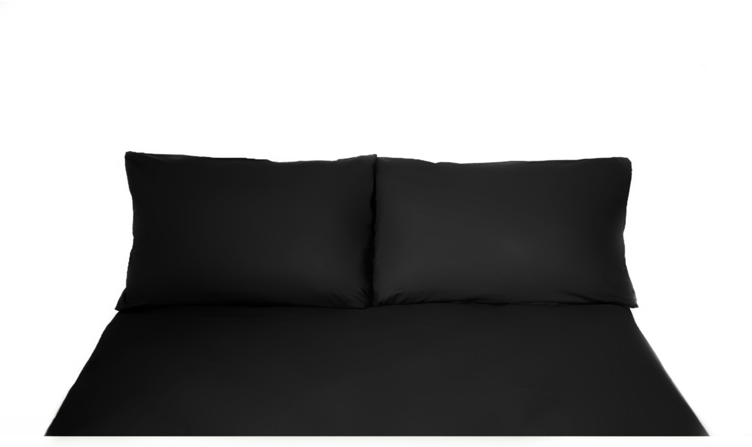 Einfarbige Bettwäschen-Sets für Einzel- und Doppelbetten, 100% Baumwolle Schwarz 240x220 cm Bild 1