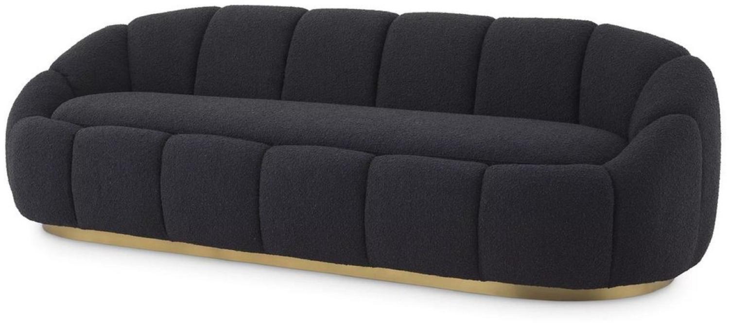 Casa Padrino Luxus Sofa Schwarz / Messingfarben 230 x 80 x H. 71 cm - Wohnzimmer & Hotel Sofa - Wohnzimmer & Hotel Möbel - Luxus Qualität Bild 1