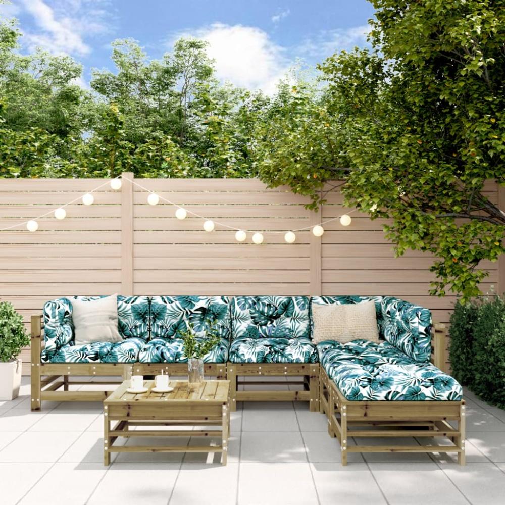 vidaXL 7-tlg. Garten-Lounge-Set mit Kissen Imprägniertes Kiefernholz 3185982 Bild 1