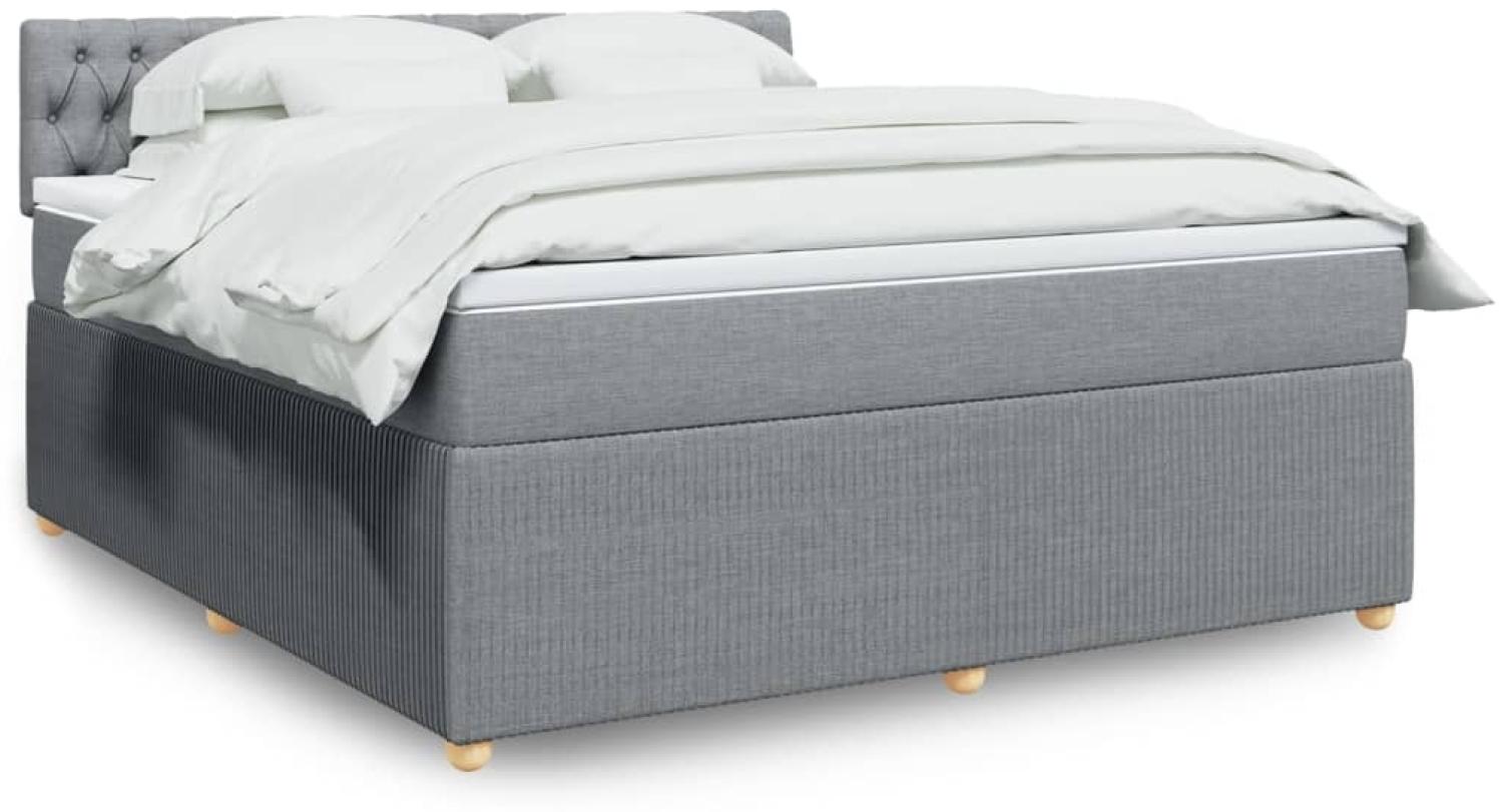 vidaXL Boxspringbett mit Matratze Hellgrau 180x200 cm Stoff 3289842 Bild 1