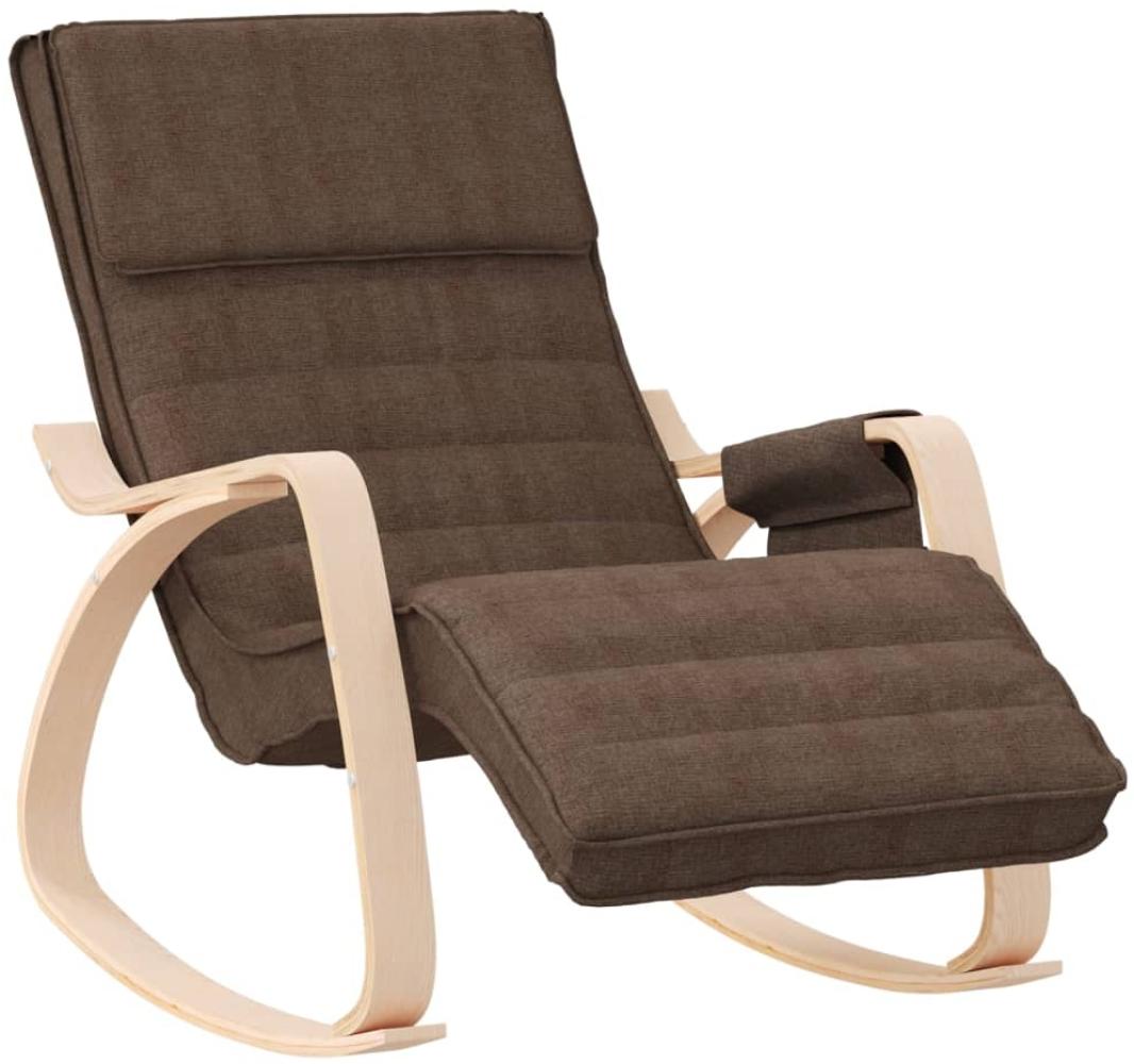 vidaXL Schaukelstuhl Dunkelbraun Stoff 351078 Bild 1