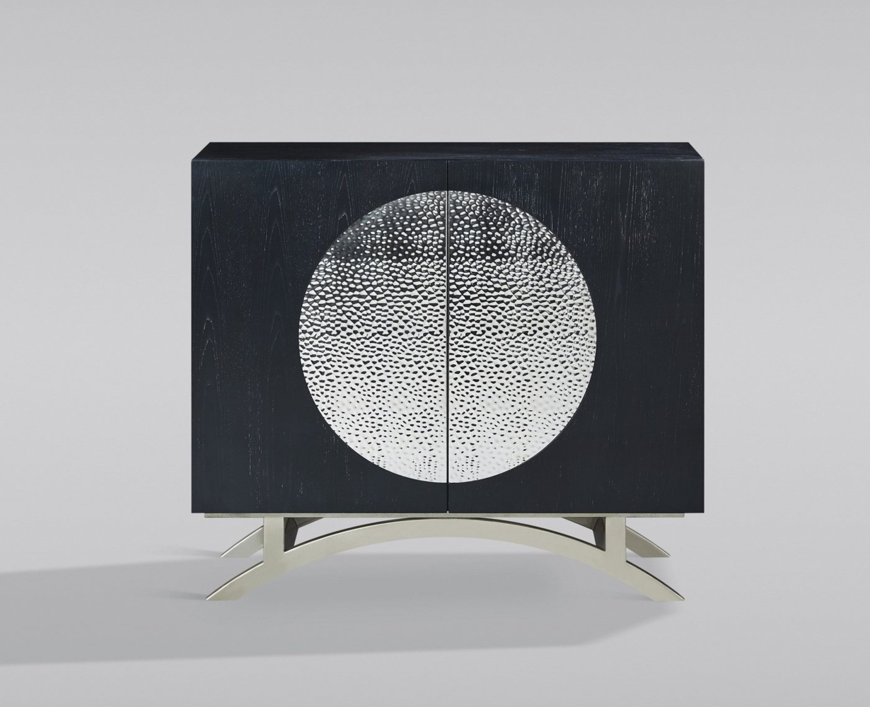 Livin Hill 'Stilig' Kommode, MDF schwarz / silber, 89 x 40 x 100 cm Bild 1