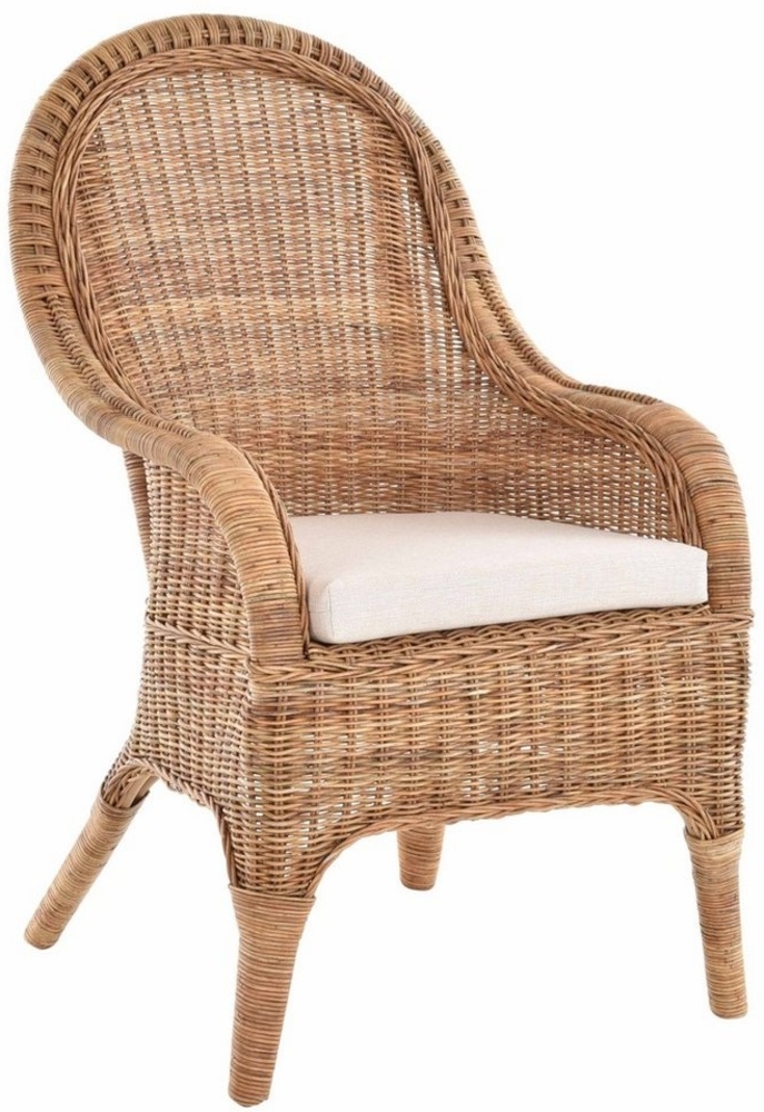 Krines Home Rattanstuhl Rattansessel hohe Rückenlehne Rattan Esszimmerstuhl Breite Armlehnen, Breite Armlehnen Bild 1