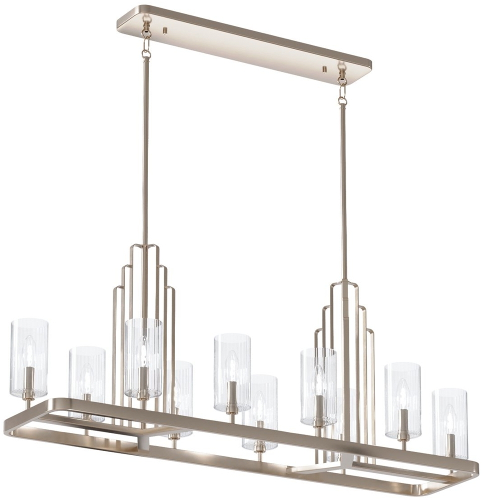 Elstead Lighting Kimrose Kronleuchter linear 10-Light Nickel poliert Klarglas E14 Bild 1