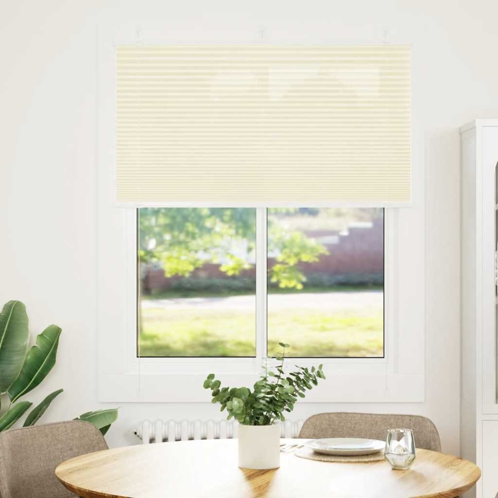 vidaXL Plissee Creme 110x150 cm Stoffbreite 109,4 cm Polyester 4015298 Bild 1