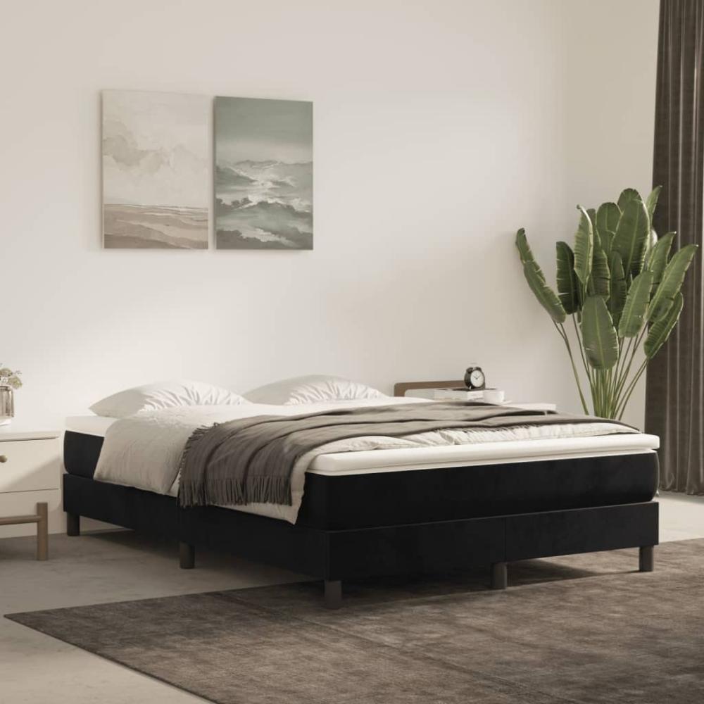 vidaXL Taschenfederkernmatratze Schwarz 140x220x20 cm Samt 4016620 Bild 1