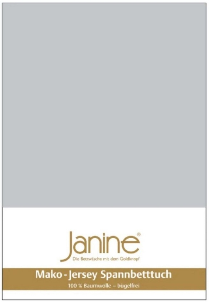 Janine Mako Jersey Spannbetttuch Bettlaken 140-160x200 cm OVP 5007 18 silber Bild 1