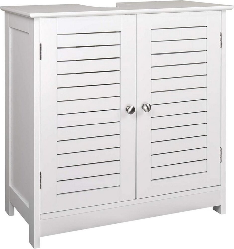 EUGAD Waschbeckenunterschrank (1-St) Waschtisch 60x30x60 cm mit 2 Türe Weiß Bild 1