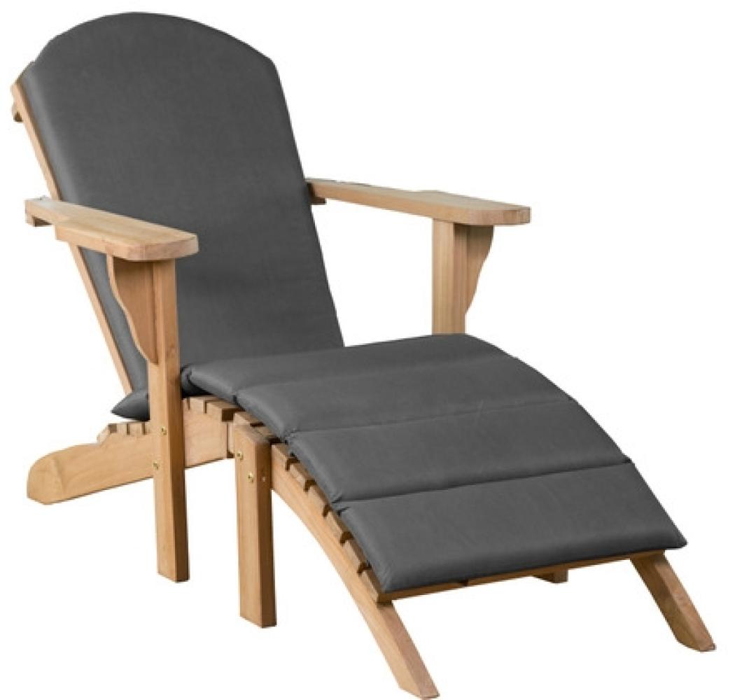 deVries Woodie Gartenlounger inkl. Auflage uni grey Bild 1