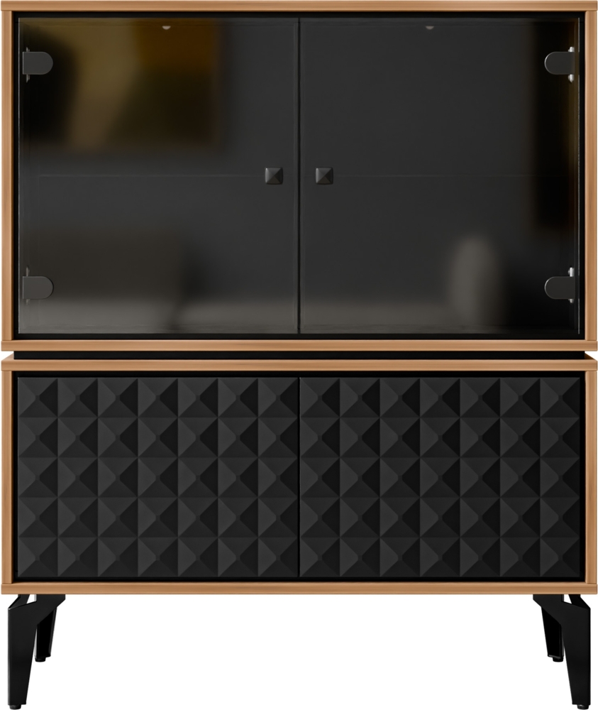 Vitrine Ewido 102 (Farbe: Barockeiche Amber / Barockeiche Amber + Schwarz) Bild 1