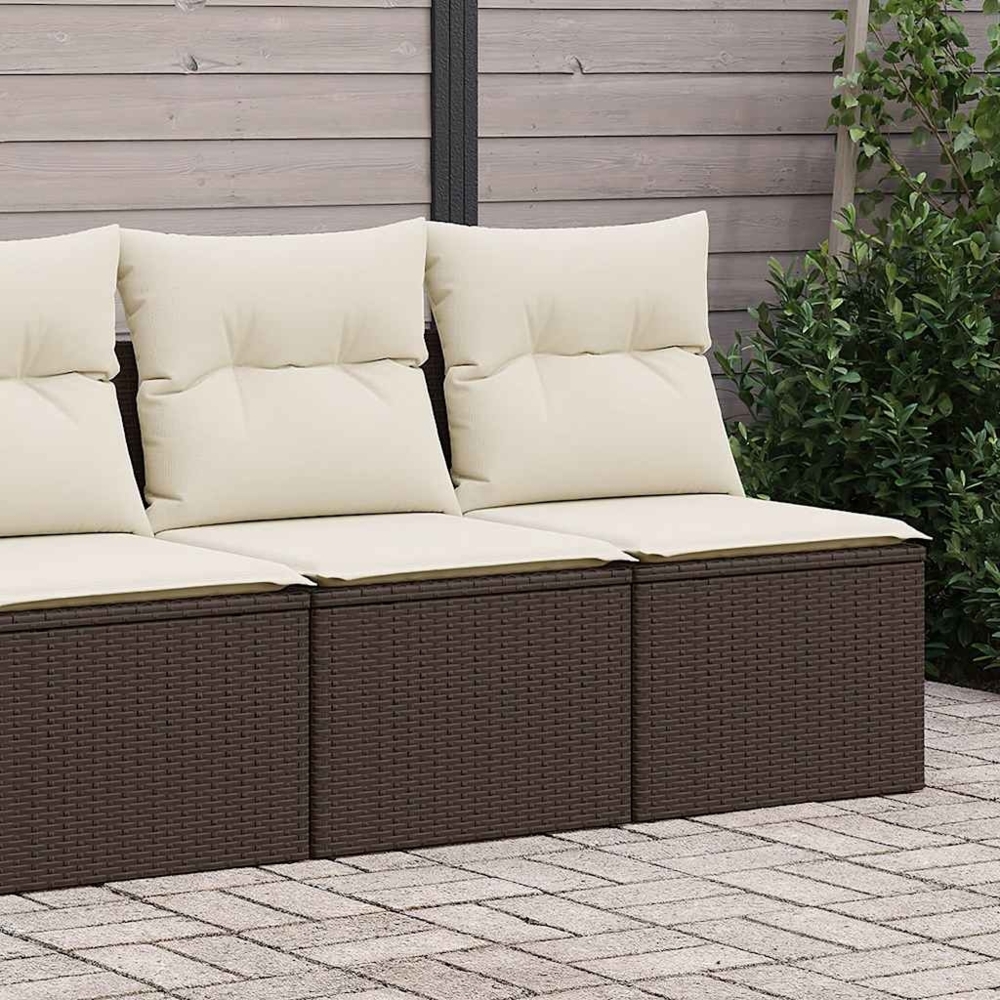 vidaXL 2-tlg. Garten-Sofagarnitur mit Kissen Braun Poly Rattan Akazie 3325249 Bild 1