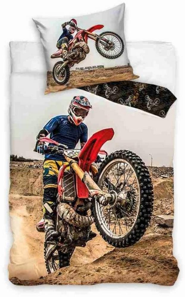 Carbotex Bettwäsche Motocross Bettwäsche 135 x 200 cm Bild 1