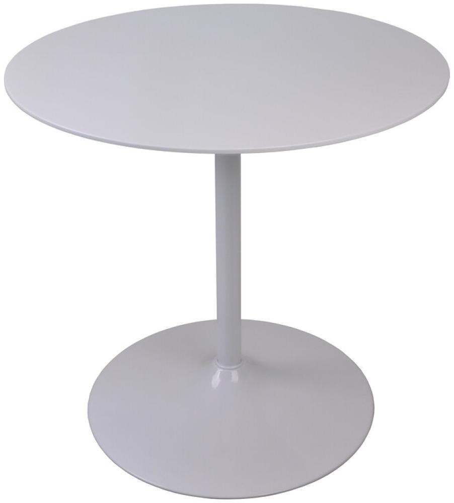 Bistrotisch rund Durchmesser 80 cm Weiß Bild 1