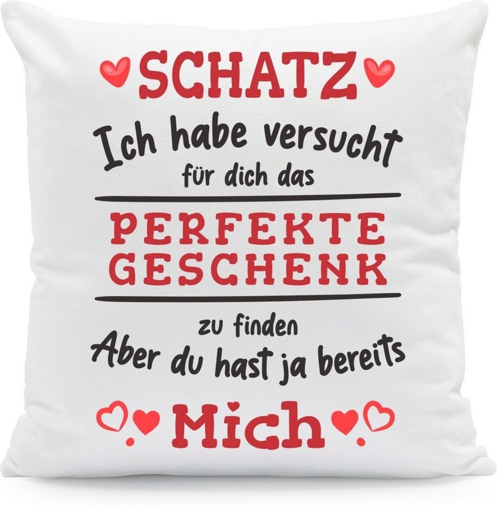 GRAVURZEILE Zierkissen mit Spruch - Das Perfekte Geschenk - Für Familie & Freunde -, starke Farben ohne verblassen - Schatz - mit Füllung Bild 1
