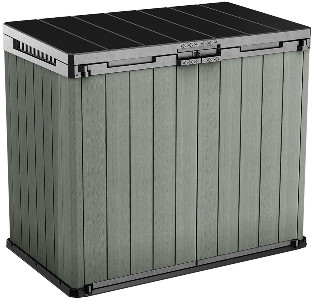Dmora Gartenschrank Napanee, Gartenmöbel, Mehrzweck-Gartenschrank, Container für Balkon oder Garage, 140x80 h120 cm, Grün Bild 1