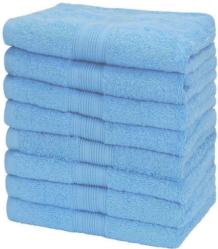 NatureMark Handtücher Handtuch 500gsm (8er-Set), 100% Baumwolle (8-St), 8X Frottier Handtücher mit Aufhänger, 50 x 100cm, Hell blau Bild 1