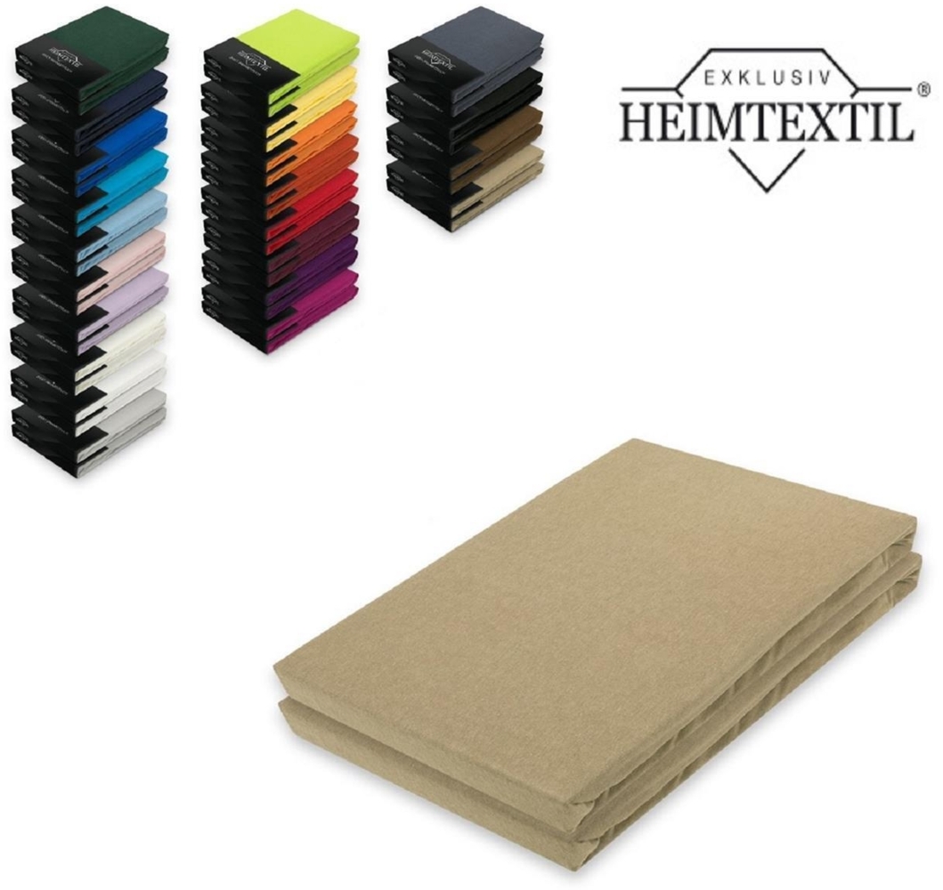 Marke Topper Jersey Spannbettlaken Doppelpack 90x190 - 100x200 cm Sand Bild 1