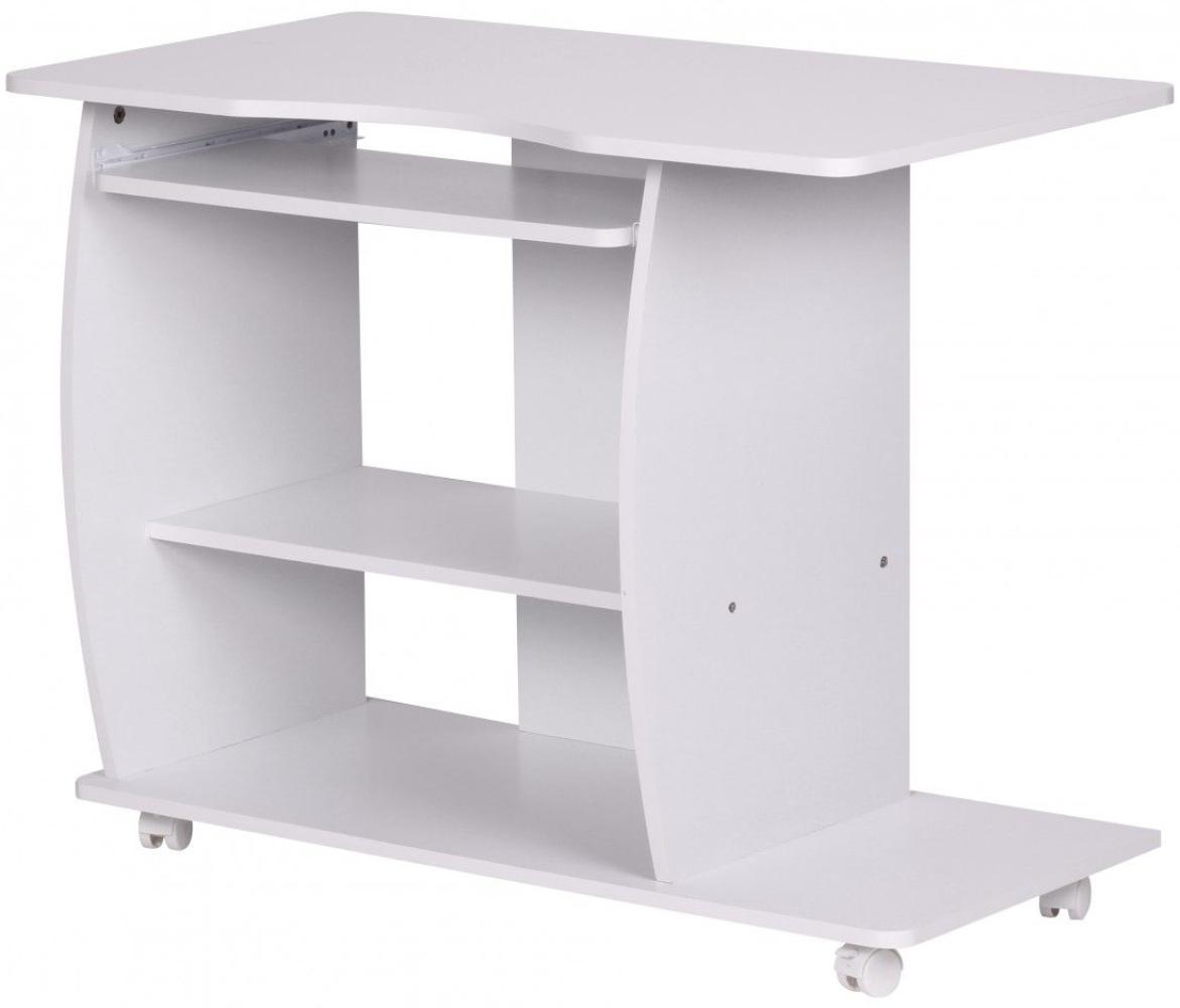 Computertisch - DOLLY - Dekor Weiss mit Rollen 90 cm Bild 1