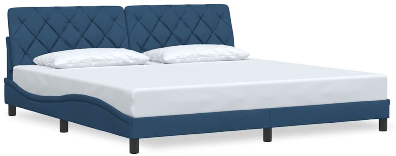 vidaXL Bettgestell ohne Matratze Blau 200x200 cm Stoff 3310628 Bild 1