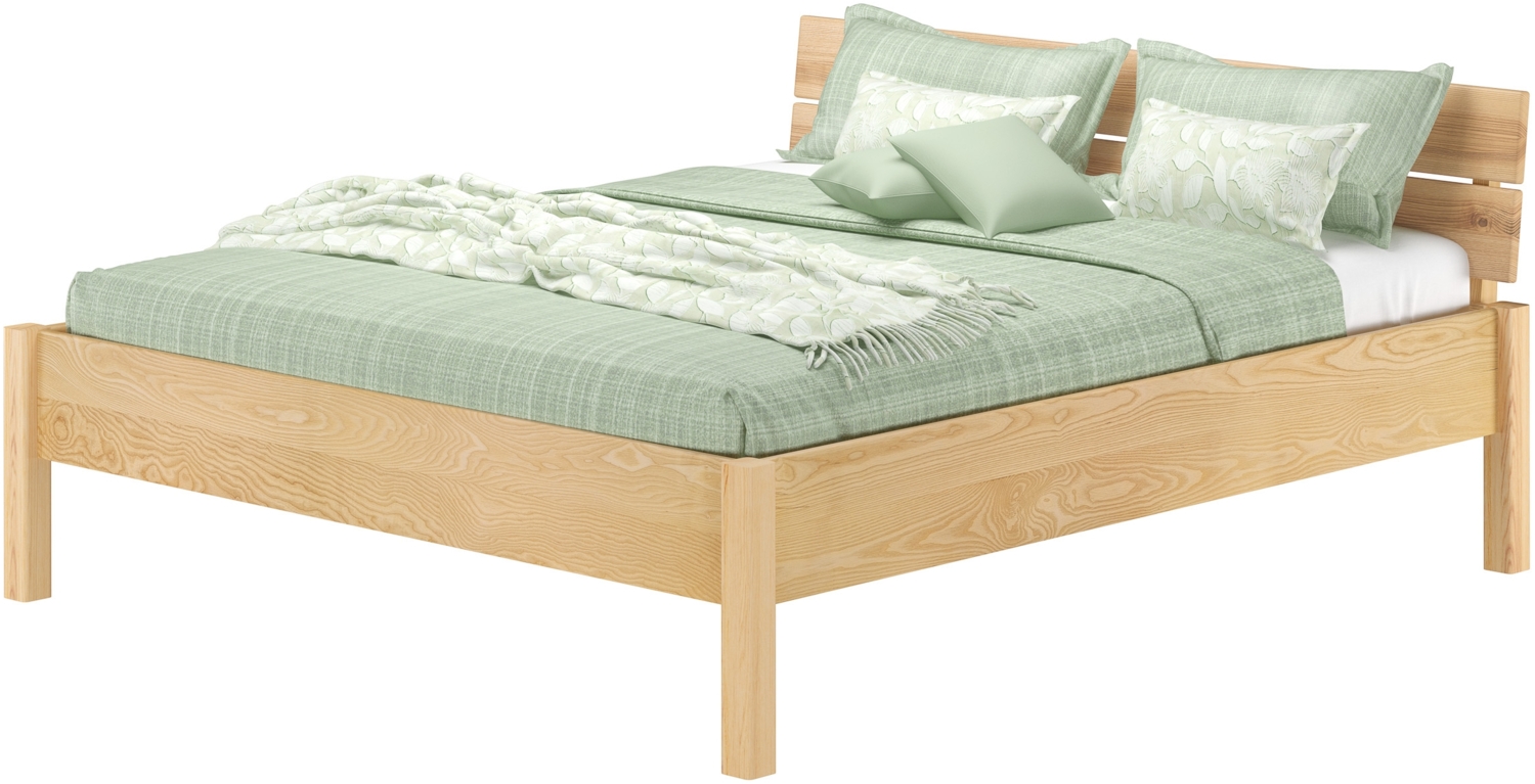 Metallfreies Doppelbett Eschenholz mit Lattenrost 160x200 Tischlerarbeit V-60.90-16K50 cm x 7 x 7 Bild 1