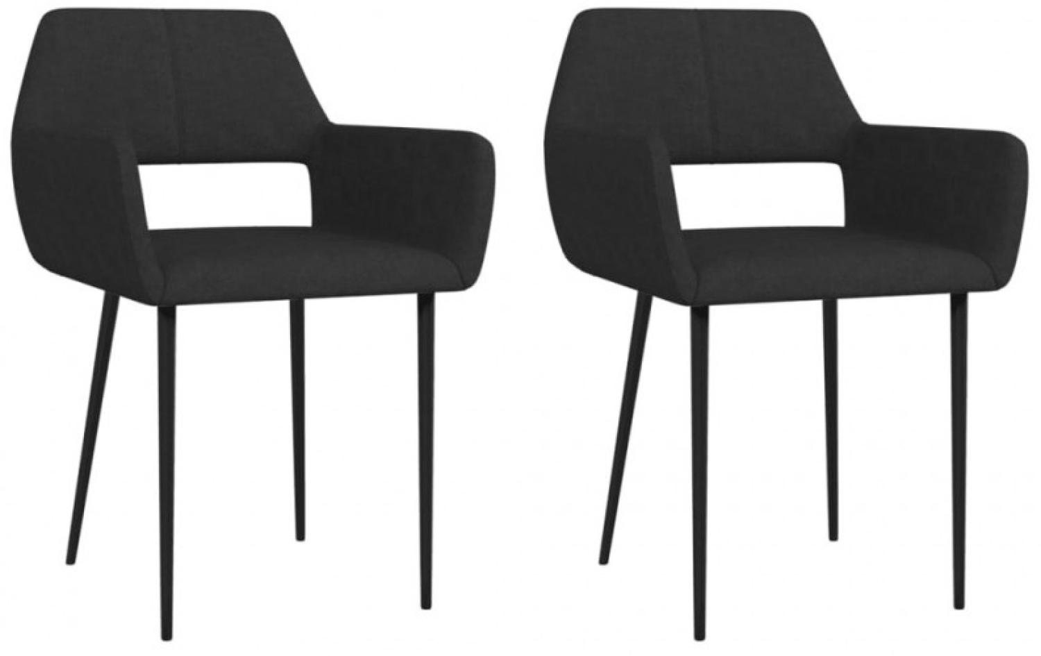 vidaXL Esszimmerstühle 2 Stk. Schwarz Stoff [322964] Bild 1