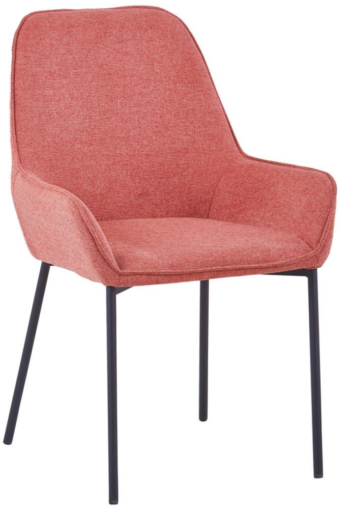 2er Set Esszimmerstuhl Metall und Polyester Pink Bild 1