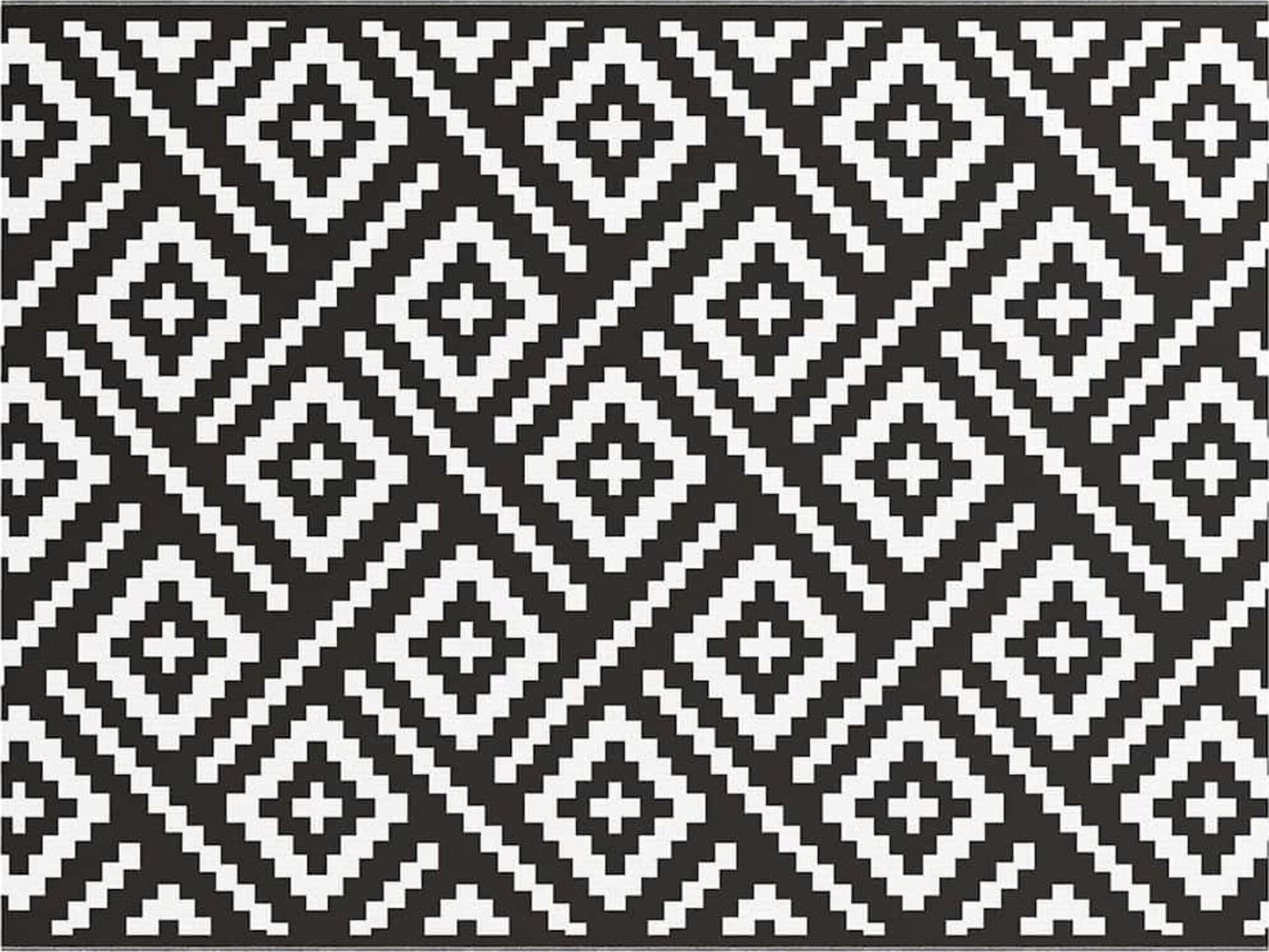 vidaXL Outdoor Teppich ARAKIL Weiß und Schwarz 300 x 400 cm PP 42003580 Bild 1