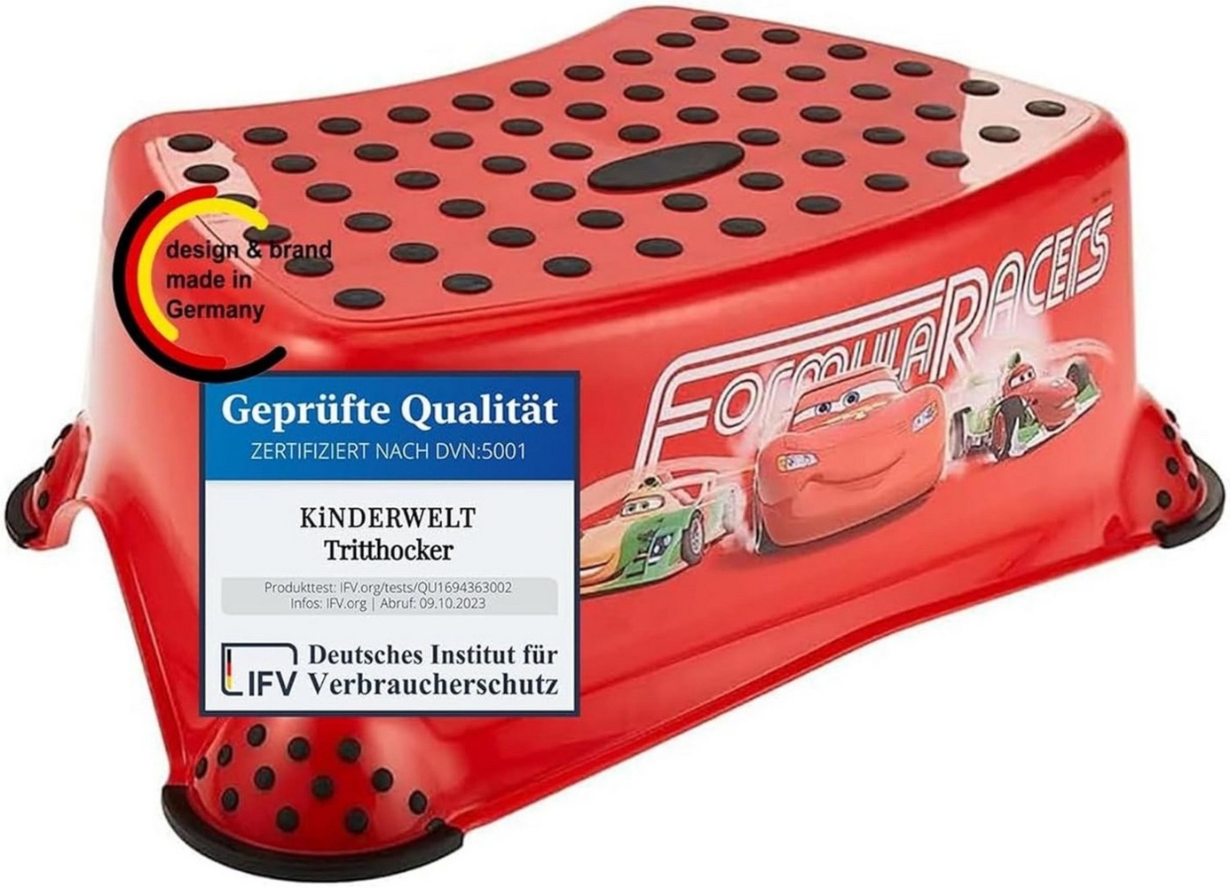 keeeper Cars Tritthocker, Ab ca. 18 Monate bis ca. 10 Jahre, Anti-Rutsch-Funktion, Tomek, Rot Bild 1