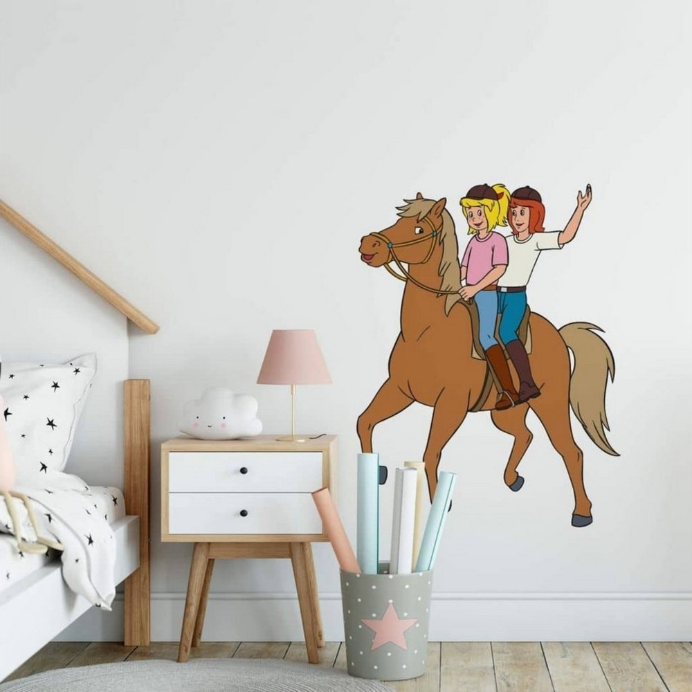 K&L Wall Art Wandtattoo Bibi & Tina Wandtattoo reiten Wandsticker Kinderzimmer Mädchen Pferd, selbstklebend, entfernbar Bild 1