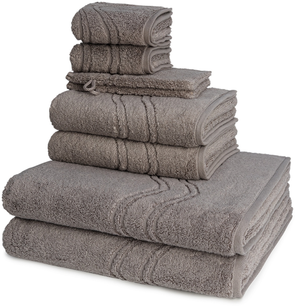 Ross Cashmere feeling 8 tlg. Frottier-Set - 2 X Handtuch (50 X 100cm), 2 X Duschtuch (75 X 140cm), 2 X Gästetuch (30 X 50cm), 2 X Waschhandschuh (16 X 22cm) - 520 g/m2 - Flanell Bild 1