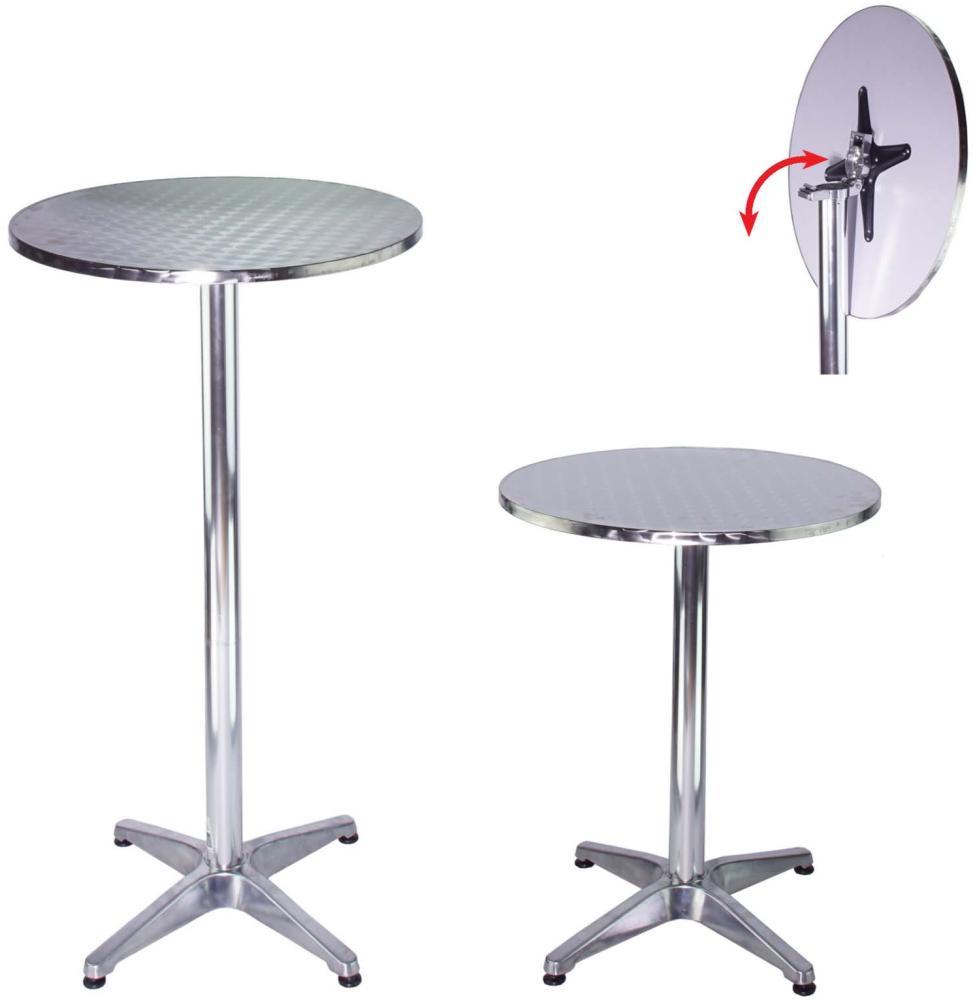 2x Stehtisch 2in1 Alu Bistrotisch Bartisch höhenverstellbar 70/115cm Ø60cm Bild 1