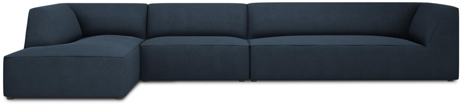 Micadoni 5-Sitzer Modular Ecke links Sofa Ruby | Bezug Navy Blue | Beinfarbe Black Plastic Bild 1