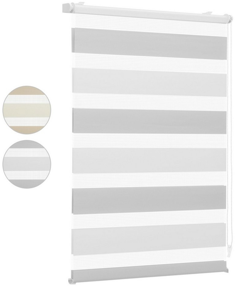 Doppelrollo Doppelrollo Klemmfix ohne Bohren Zweifarbig Zebra Rollo, Sekey, Extra Breite Stoffbahnen für mehr Privatsphäre & Schatten Bild 1