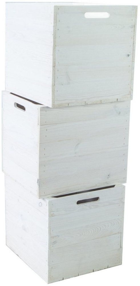 Kistenkolli Altes Land Allzweckkiste 3er set Holzkiste weiß passend für Kallax und Expeditregale Regaleinsa (Spar-Set) Bild 1
