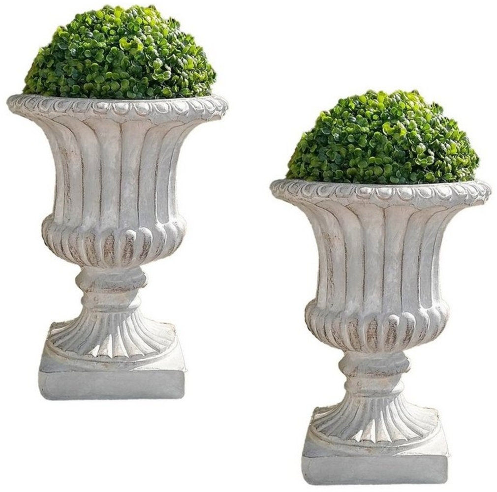 HTI-Line Pflanzkübel Pflanzkübel 2er-Set Athene mit Buchsbaumkugel (Set, 2 St, 2 Pflanzkübel Athene inkl. Buchsbaumkugel), Pflanzschale Gartendekoration Bild 1