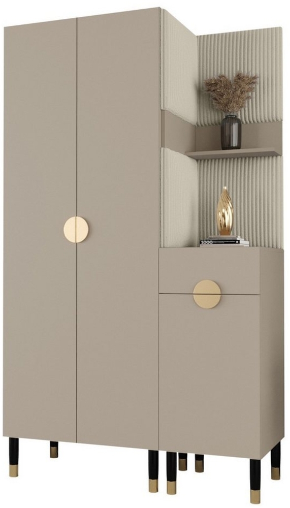 ABIKS MÖBEL Kompaktgarderobe PALERMO Set 6 Garderobe mit gepolsterten Paneelen, Industriell Design Bild 1
