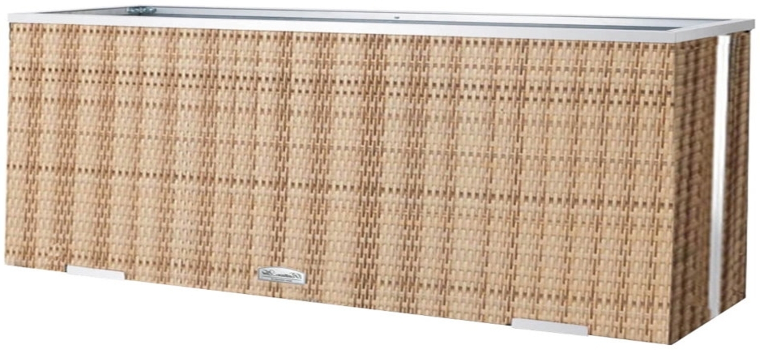 XL Polyrattan Pflanzgefäß 108cm Pflanzkübel Blumentopf Kübel Übertopf Hochbeet Bild 1