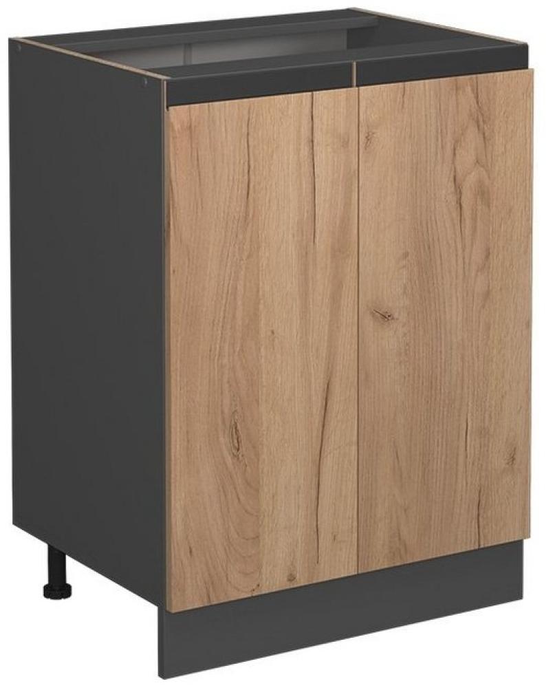 Vicco Unterschrank Küchenschrank Küchenmöbel R-Line J-Shape 60 cm modern (Anthrazit-Eiche) Bild 1