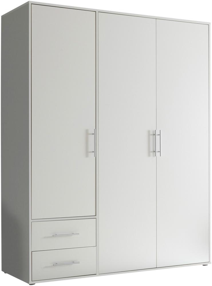 Kleiderschrank VALENCIA mit Drehtüren / Schubladen ca. 155 x 195 x 60 cm Weiß Bild 1