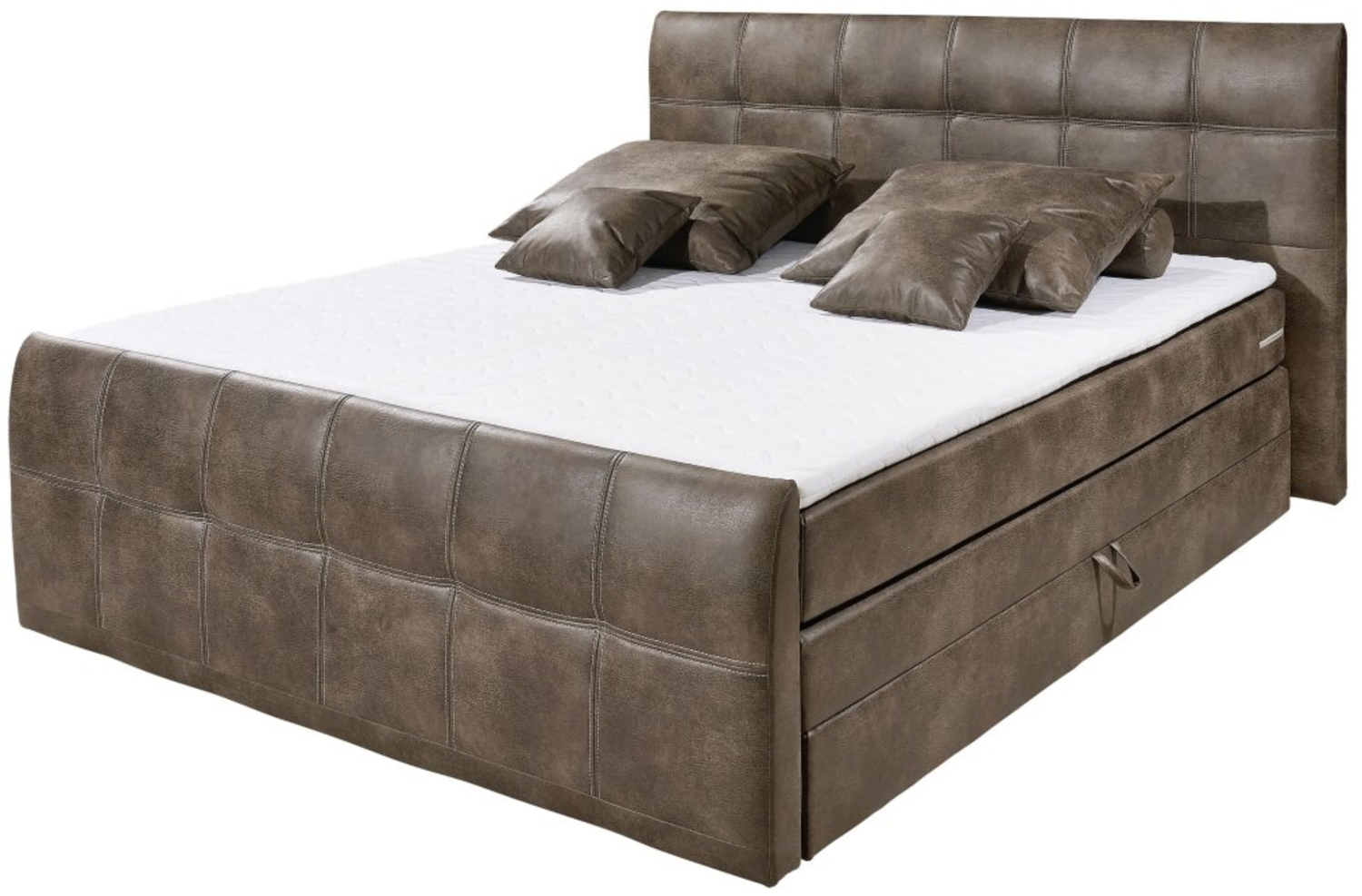 Boxspringbett mit Bettkasten180cm dunkelbraun ASB1 Bild 1