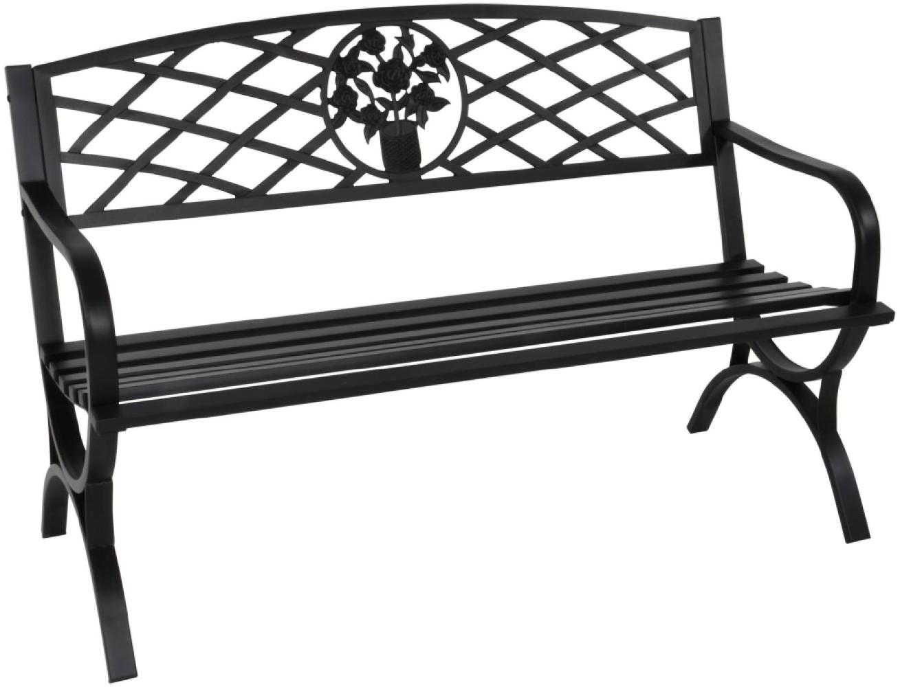 Leichte Metall Parkbank/Gartenbank OXFORD, 127 x 59,5 x 80 cm in schwarz Bild 1