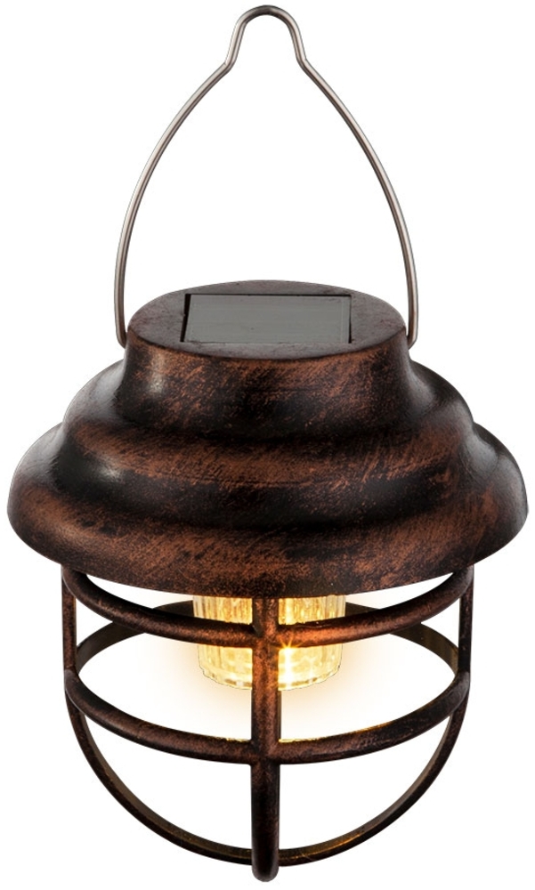 LED Solar Hängeleuchte, rostfarben, H 14 cm Bild 1