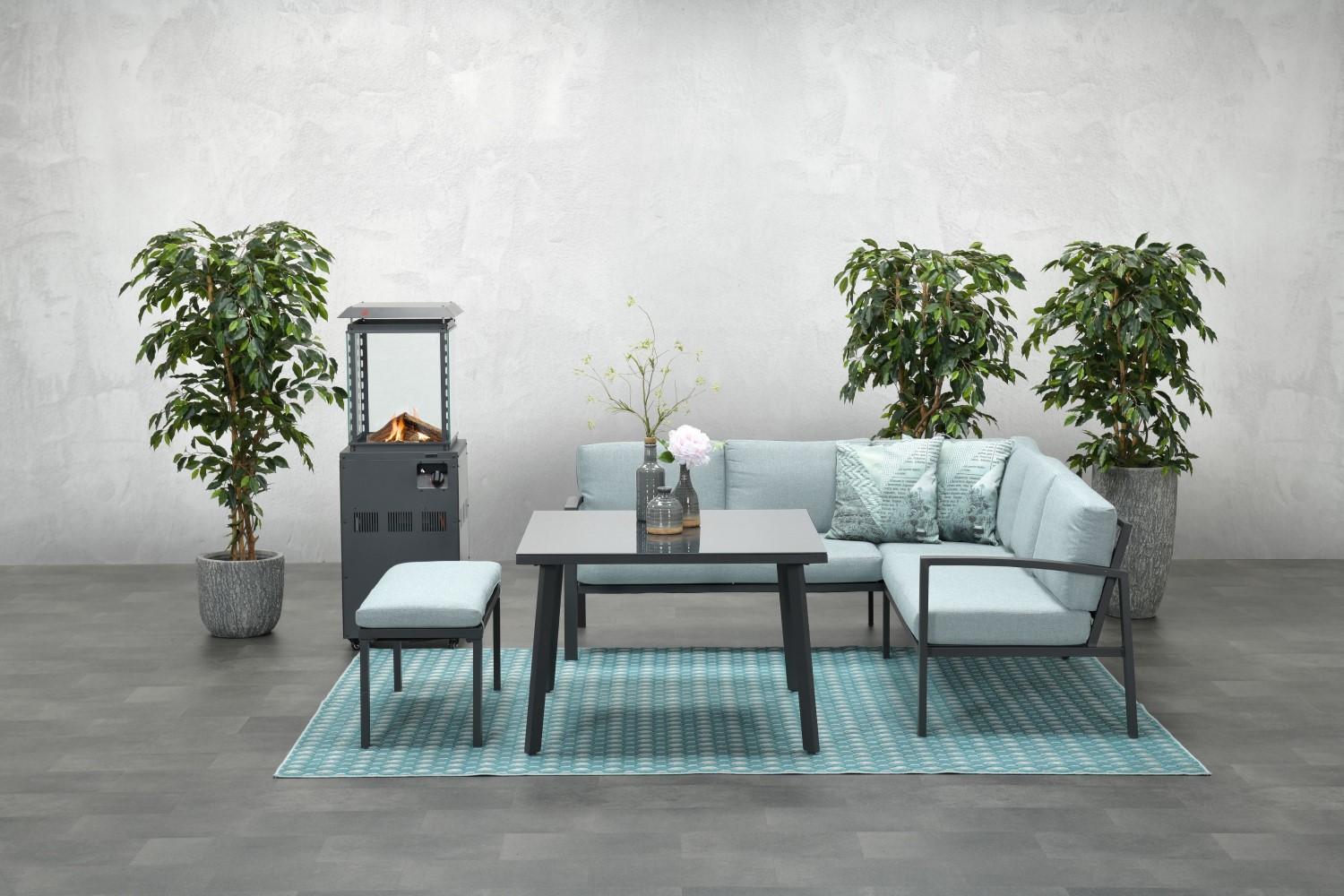 Garden Impressions Dining-Ecklounge "Baltimore" inkl. Ecksofa, Bank und Tisch, grau / mint Bild 1