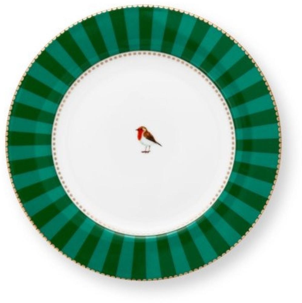 Pip Studio Dessertteller Love Birds Stripes Emerald Grün (17cm) 51.001.463 Bild 1