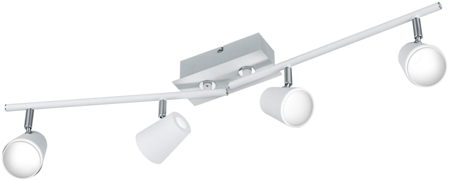 Trio Leuchten LED Deckenleuchte Narcos 873110431, Metall weiß matt / Chrom, 4 x 4 Watt Bild 1